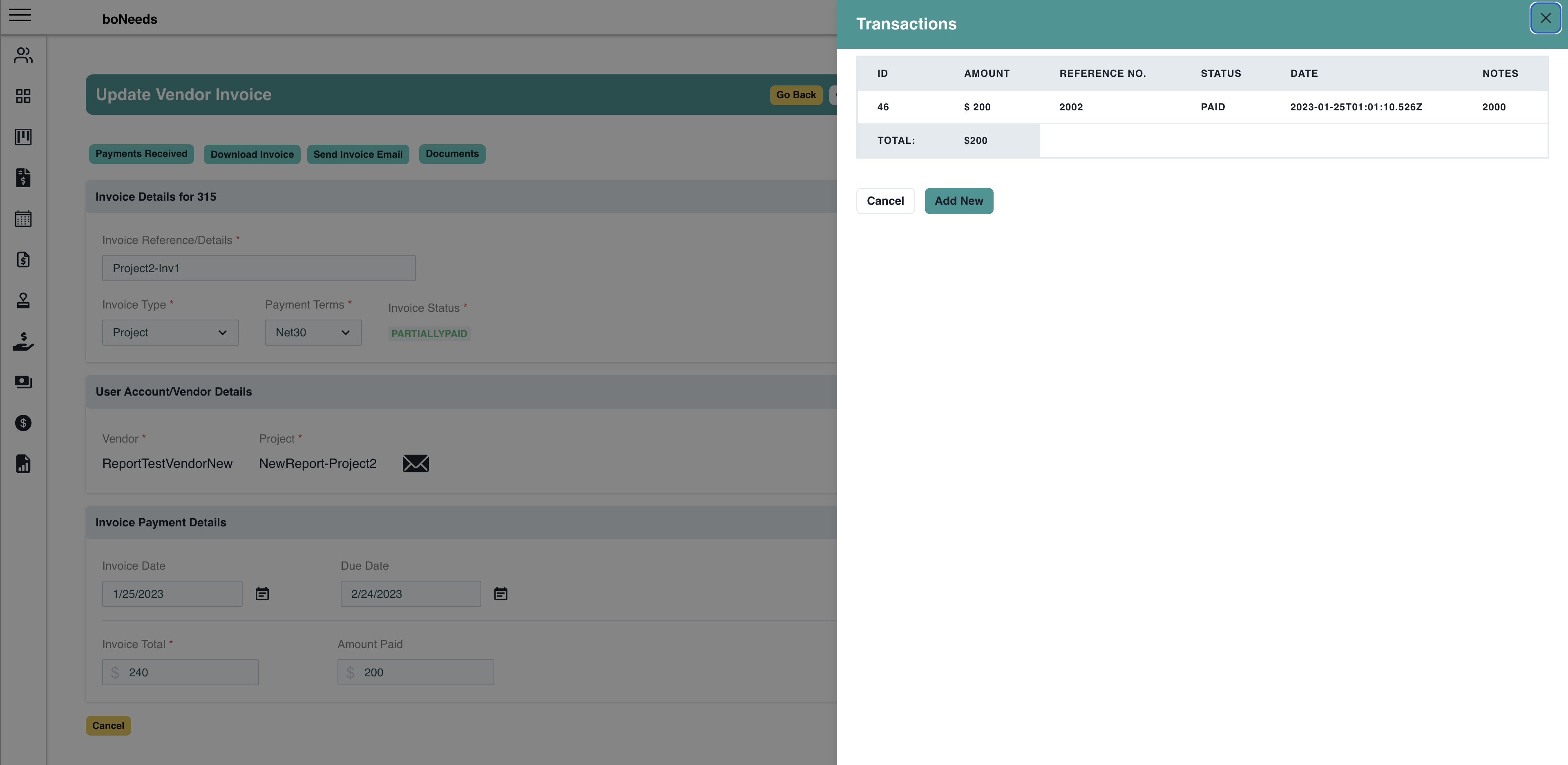 Feature: Manage invoices