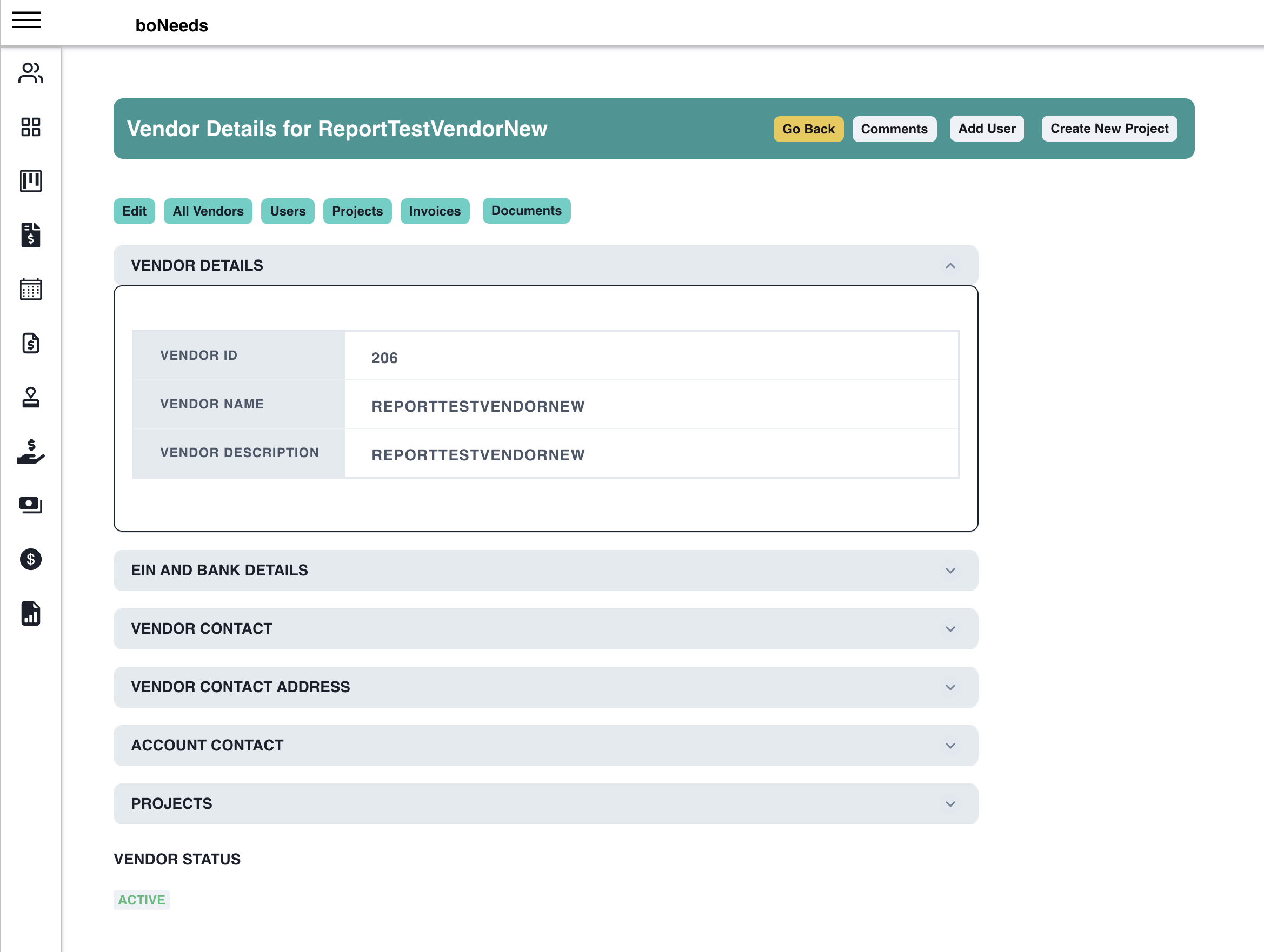 Feature: Manage Vendors